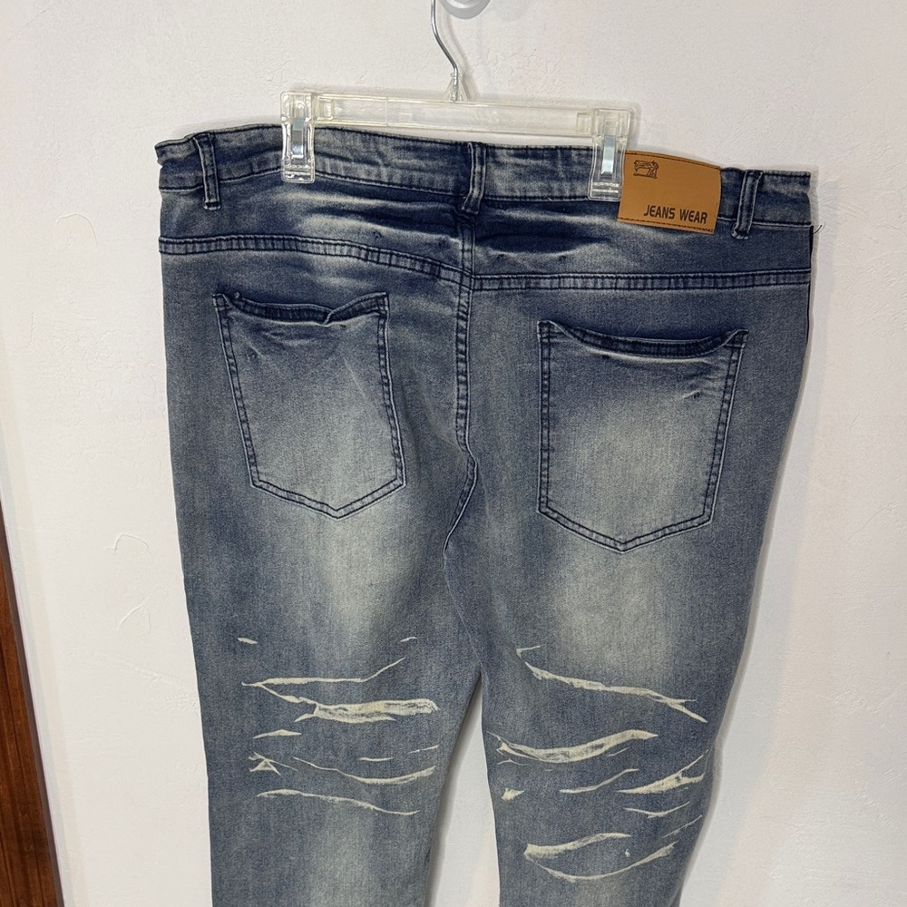 Amiri IDD Stylish Men's Jeans with Red and Yellow Flame Design Size 40 - Picture 10 of 11